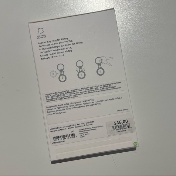 NWT Apple AirTag Leather Key Ring - black - Picture 4 of 5